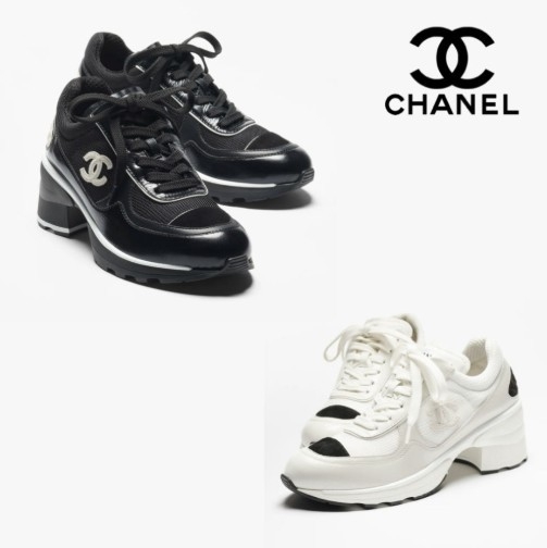 C*ANEL ] 수입 여성 믹스드파이버 샤이니 스니커즈