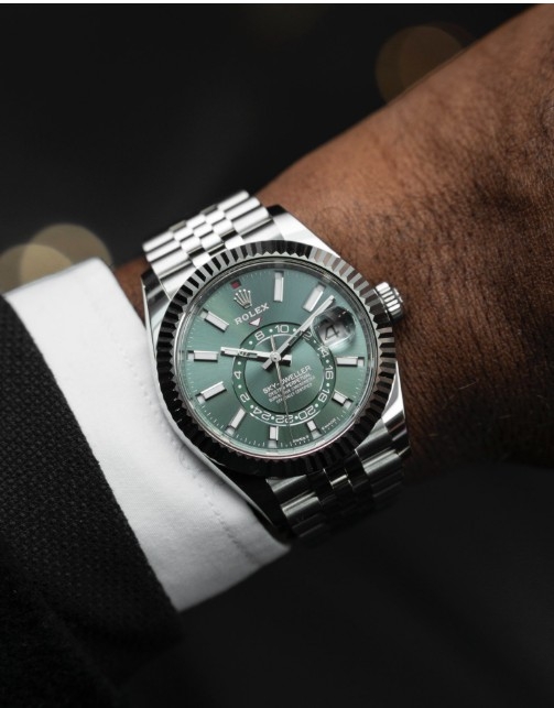 R*LEX ] 수입고급 오이스터 스카이드웰러 크로노미터 그린 42mm