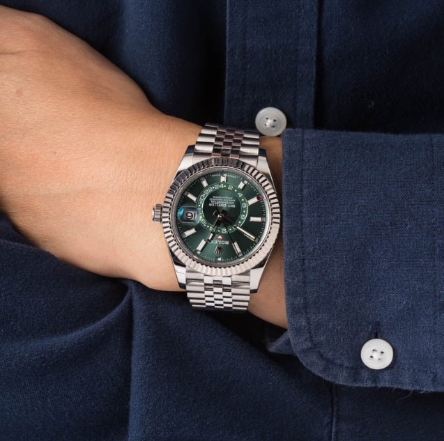 R*LEX ] 수입고급 오이스터 스카이드웰러 크로노미터 그린 42mm