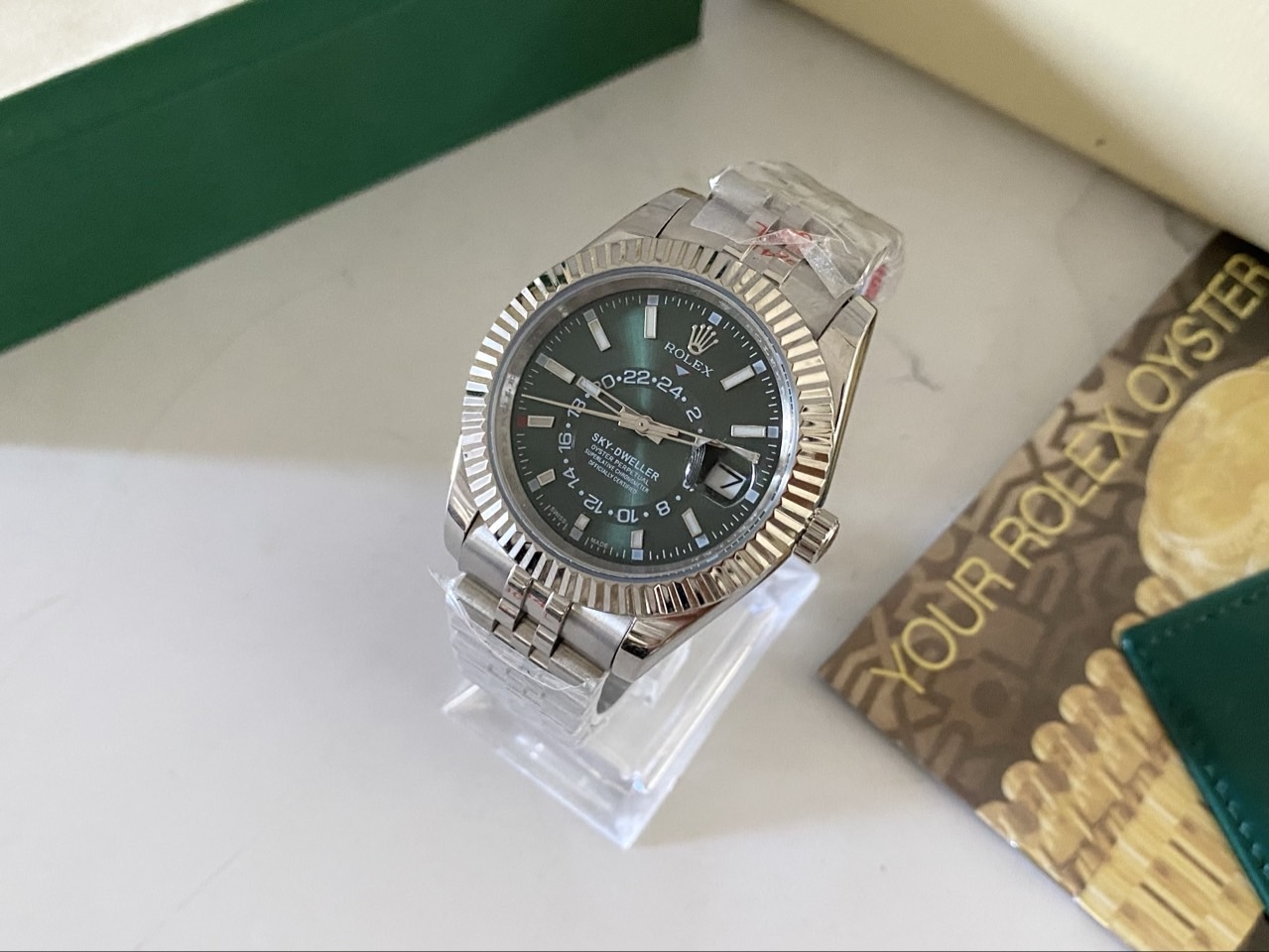 R*LEX ] 수입고급 오이스터 스카이드웰러 크로노미터 그린 42mm